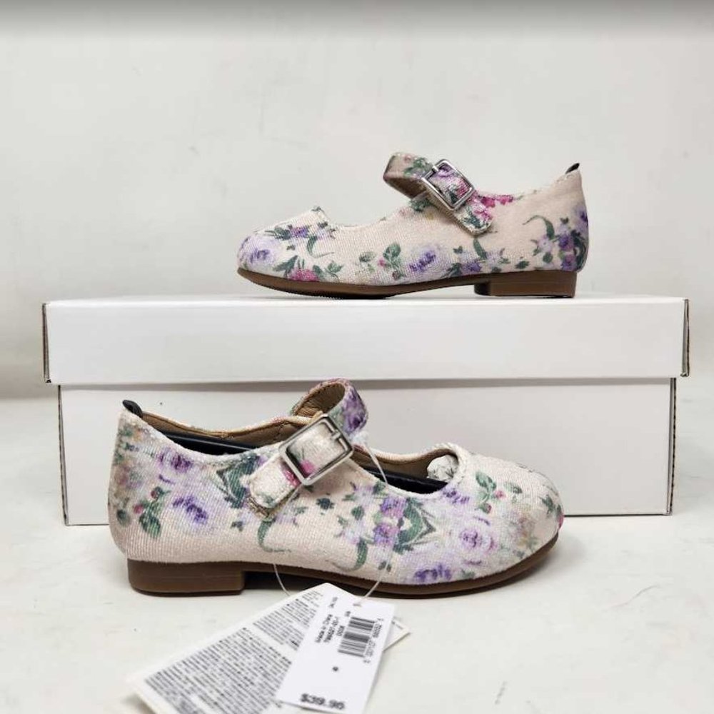 New toddler girl's 6 7 8  Gap x LoveShackFancy floral Mary Jane shoes